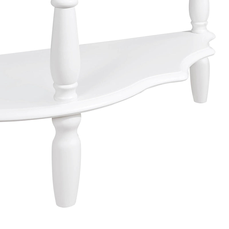 Console demi-lune rétro avec étagère ouverte