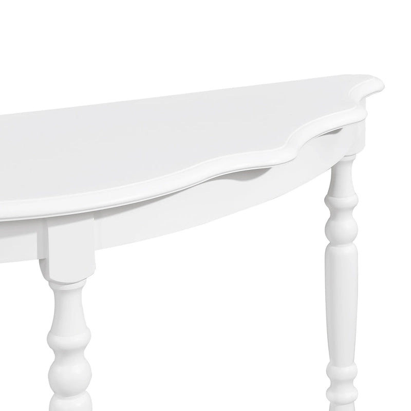 Console demi-lune rétro avec étagère ouverte