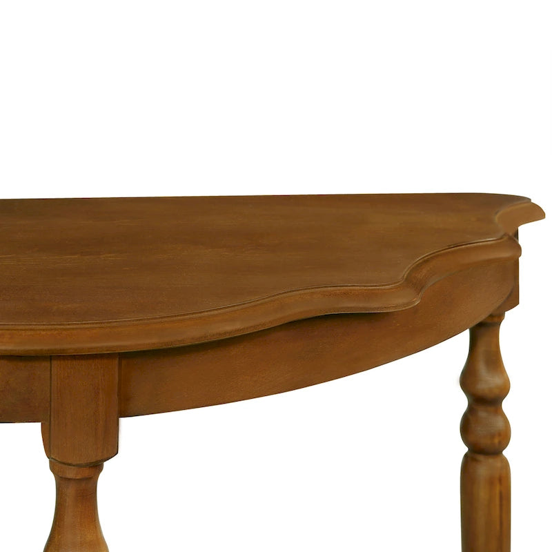Console demi-lune rétro avec étagère ouverte
