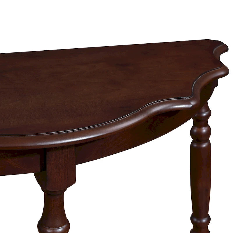 Console demi-lune rétro avec étagère ouverte
