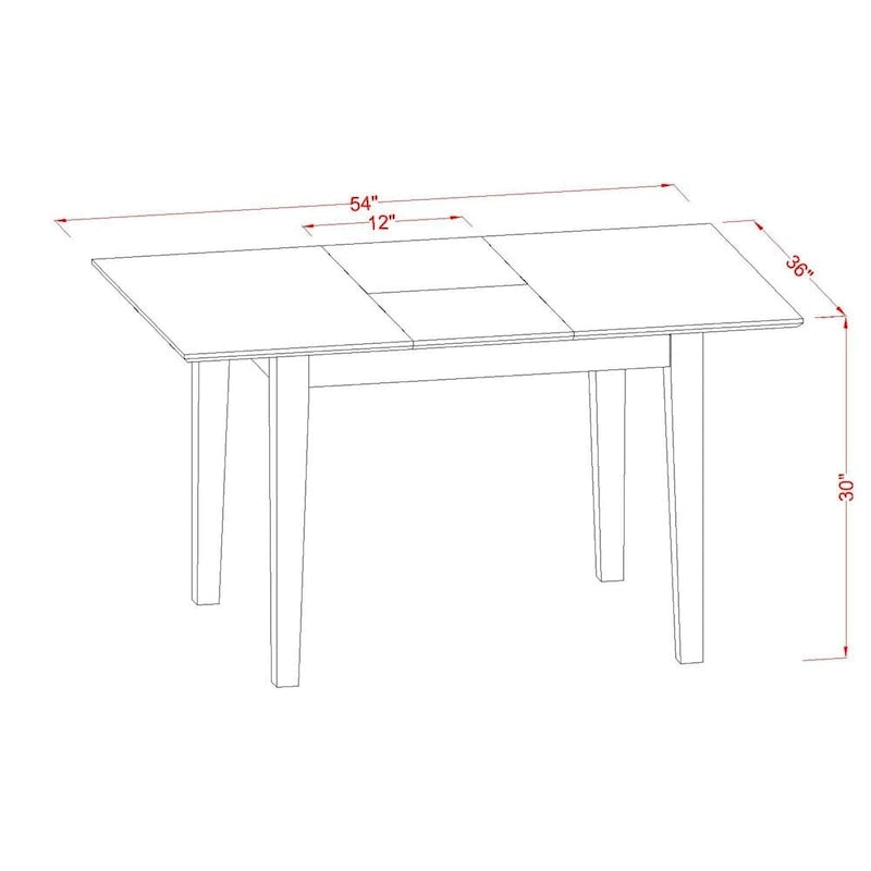East West Furniture Ensemble de salle à manger - Une table de cuisine rectangulaire et des chaises de salle à manger, 36x54 pouces, Acajou (Option Pièces)
