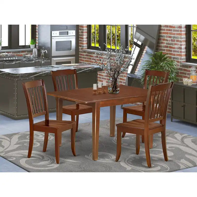 East West Furniture Ensemble de salle à manger - Une table de cuisine rectangulaire et des chaises de salle à manger, 36x54 pouces, Acajou (Option Pièces)