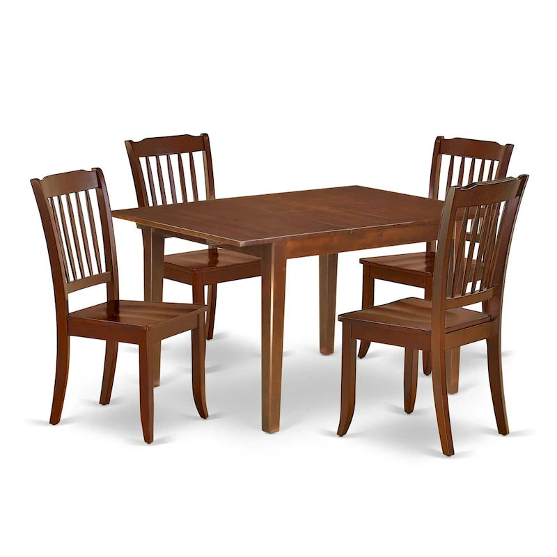 East West Furniture Ensemble de salle à manger - Une table de cuisine rectangulaire et des chaises de salle à manger, 36x54 pouces, Acajou (Option Pièces)