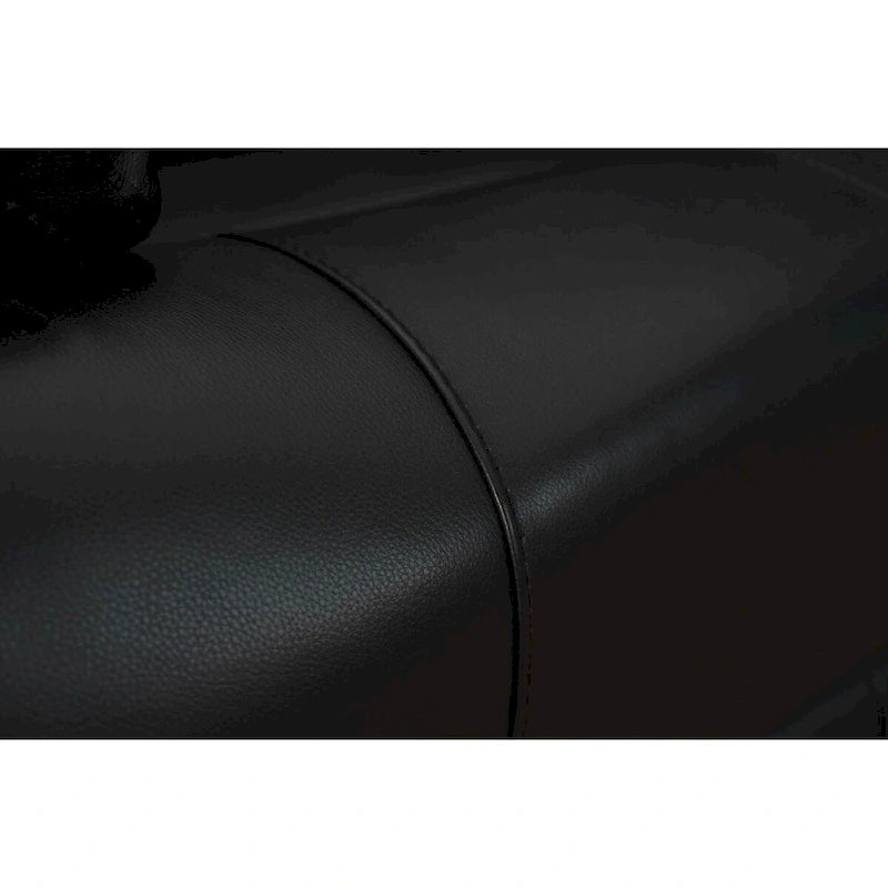 Fauteuil inclinable électrique en cuir véritable noir Zéro Gravité Double moteur Têtière réglable Repose-pieds extensible
