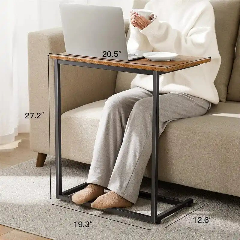 Table d'appoint en C de 68,6 cm de haut - 30D x 50l x 68,6H cm