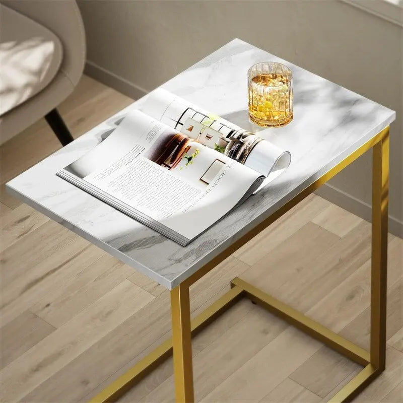 Table d'appoint en C de 68,6 cm de haut - 30D x 50l x 68,6H cm