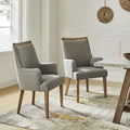Lot de 2 chaises de salle à manger Albert Farmhouse rembourrées en bois massif par HULALA HOME