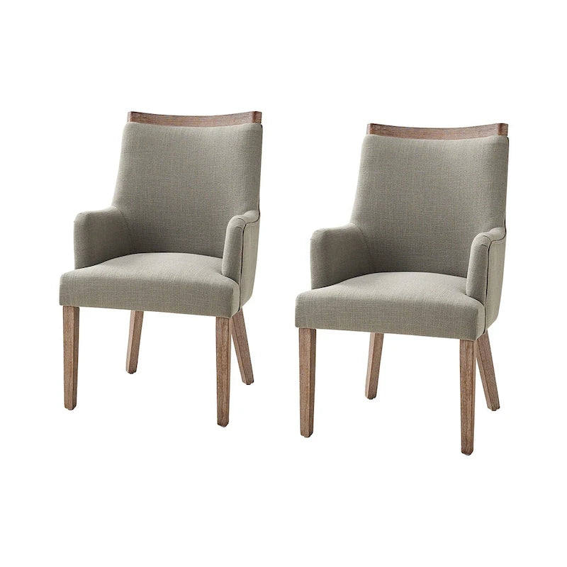 Lot de 2 chaises de salle à manger Albert Farmhouse rembourrées en bois massif par HULALA HOME