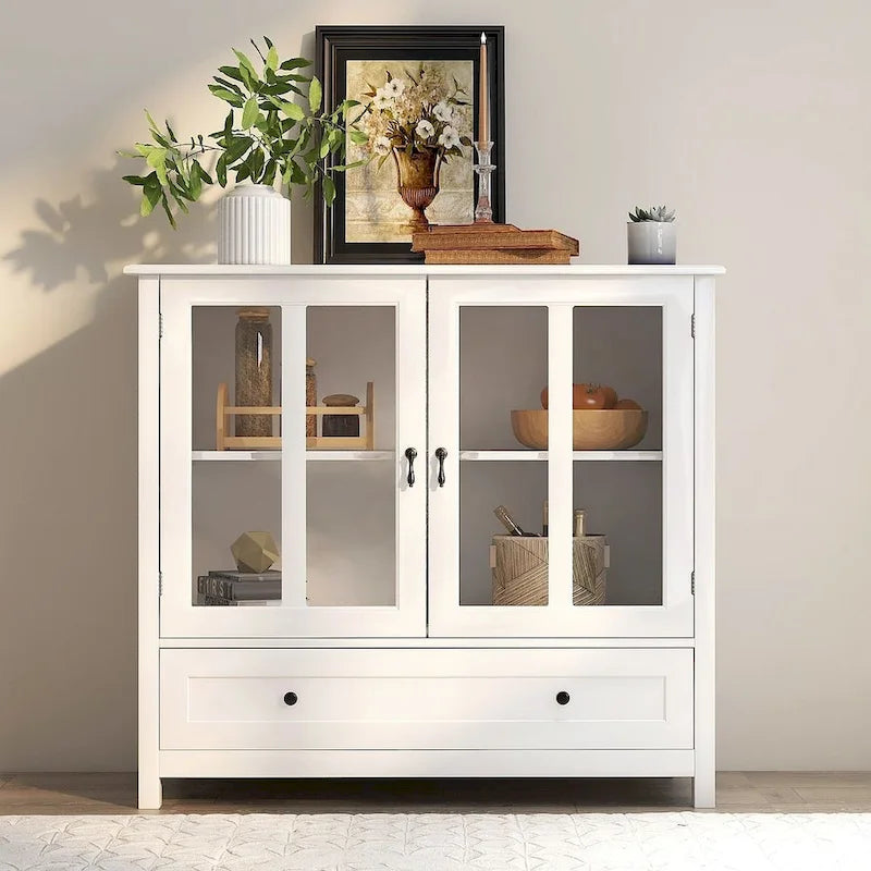 Buffet/Bahut polyvalent avec portes vitrées