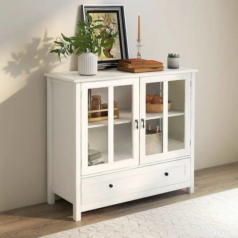 Buffet/Bahut polyvalent avec portes vitrées