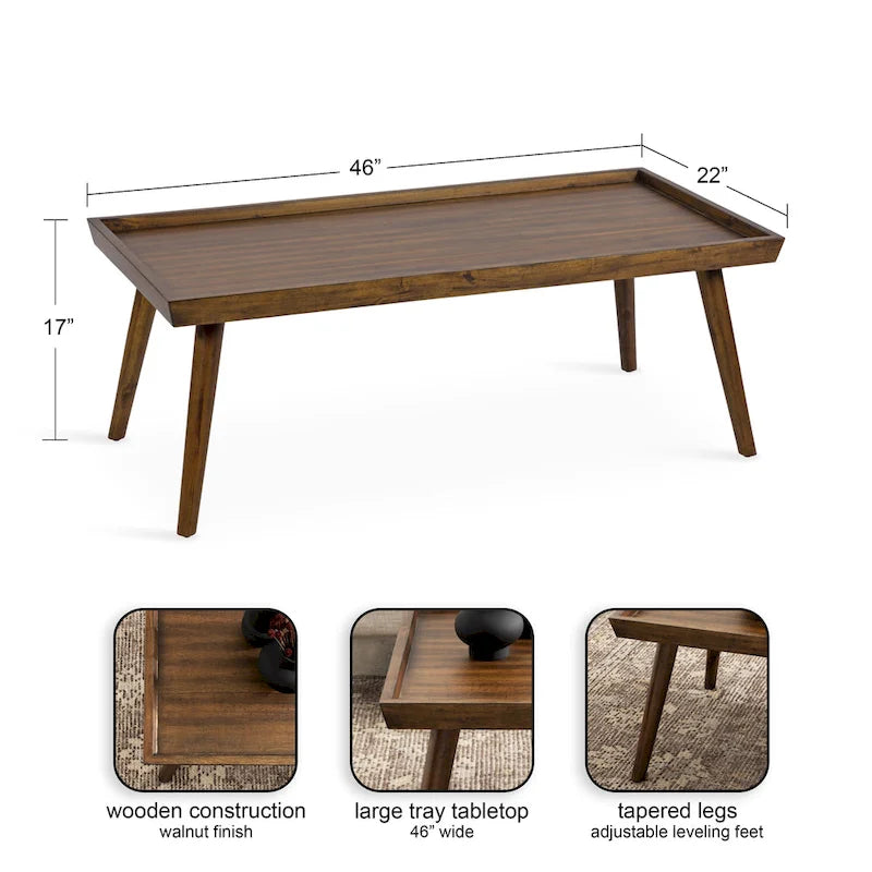 Table basse rectangulaire en bois Kate et Laurel Eastmont