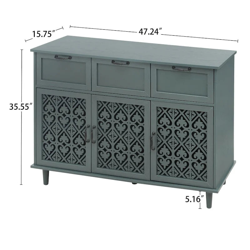 Meuble à 3 portes et 3 tiroirs pour chambre et salon
