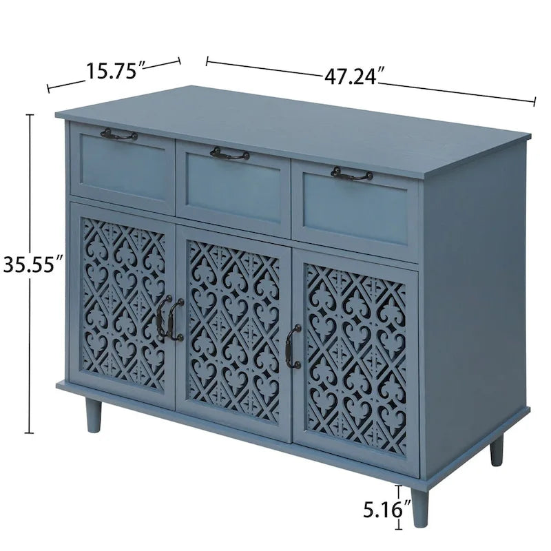 Meuble à 3 portes et 3 tiroirs pour chambre et salon