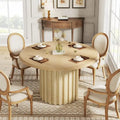 Table à manger ronde moderne de 109,9 cm pour 4 personnes pour salle à manger