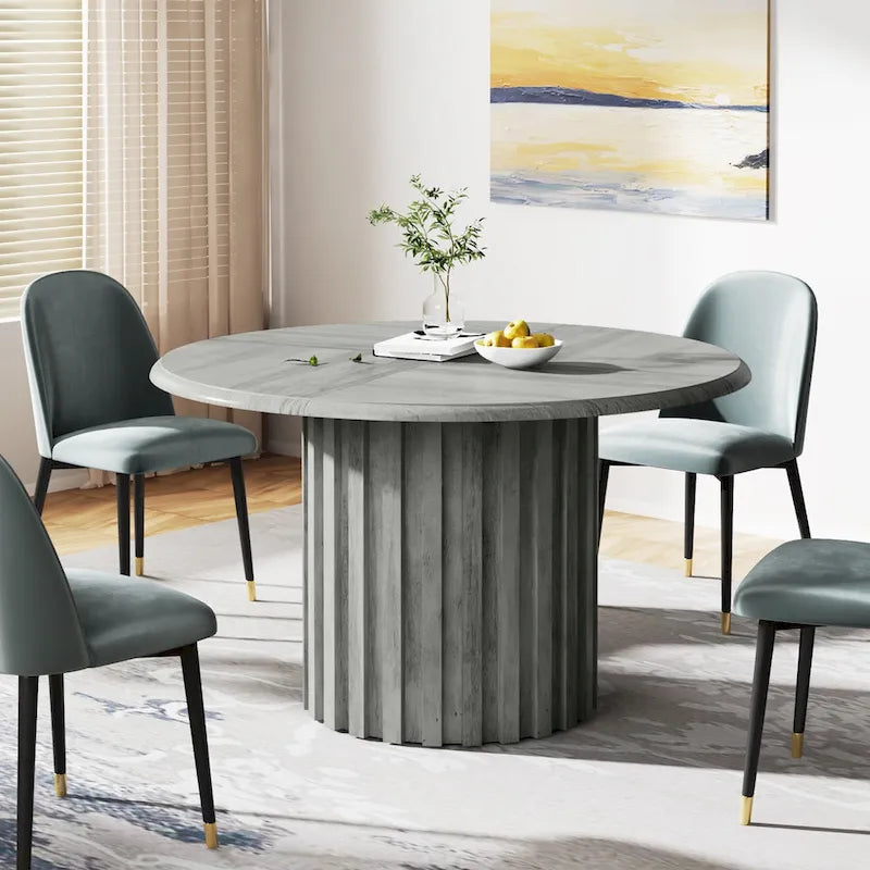 Table à manger ronde moderne de 109,9 cm pour 4 personnes pour salle à manger