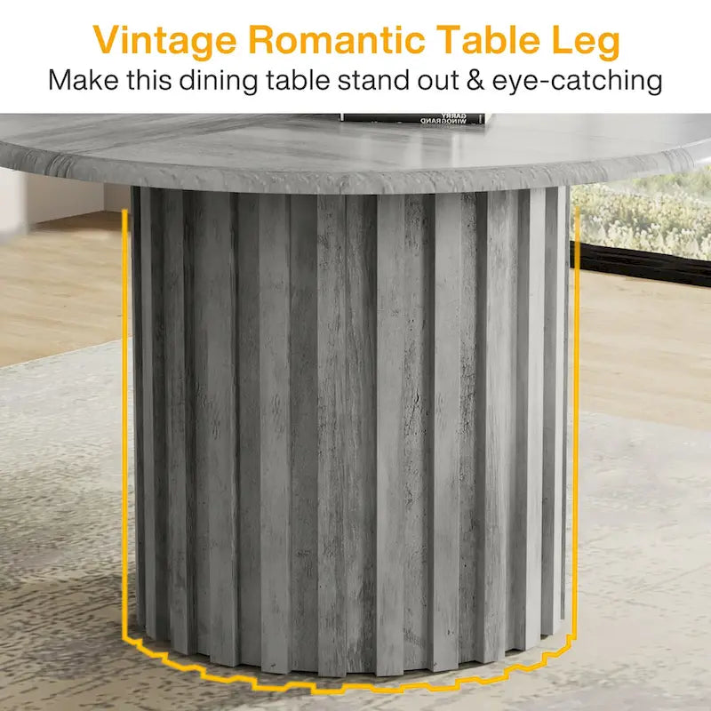 Table à manger ronde moderne de 109,9 cm pour 4 personnes pour salle à manger