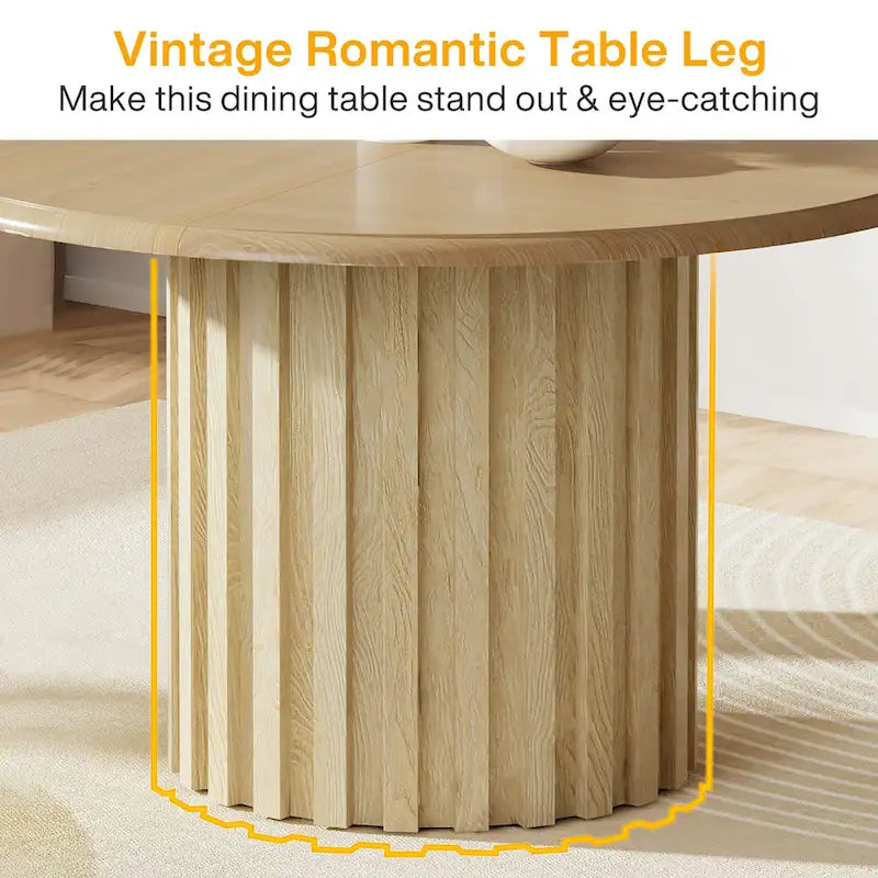 Table à manger ronde moderne de 109,9 cm pour 4 personnes pour salle à manger