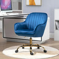 Chaise de bureau pivotante à 360 degrés en velours moderne avec base dorée
