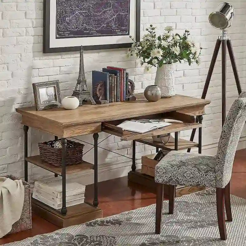 Bureau d'écriture de rangement Barnstone Cornice à 1 tiroir par iNSPIRE Q Artisan