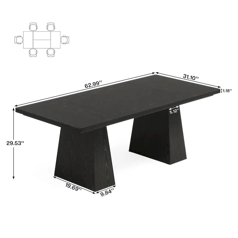 Bureau d'ordinateur rustique de 160 cm pour bureau à domicile