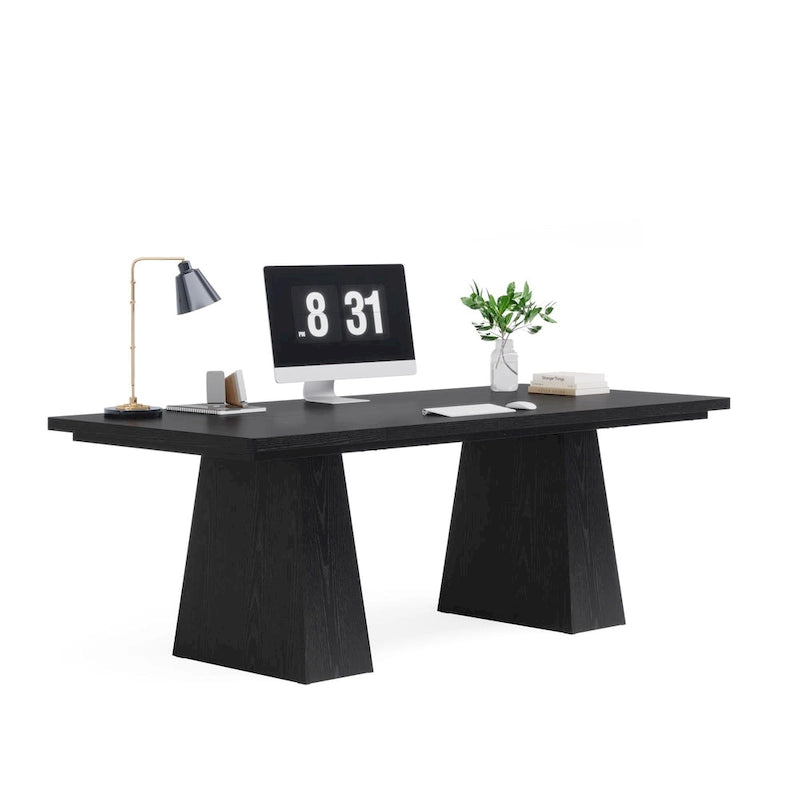 Bureau d'ordinateur rustique de 160 cm pour bureau à domicile