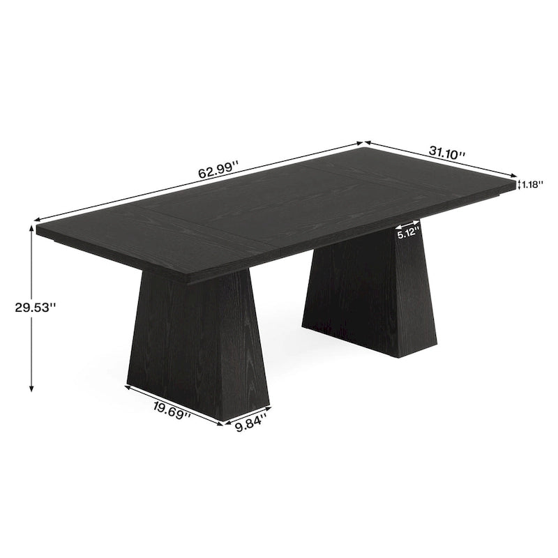 Bureau d'ordinateur rustique de 160 cm pour bureau à domicile
