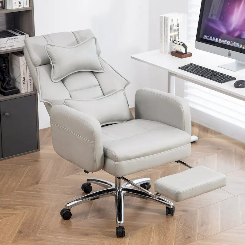 Swivel Ergonomic Office Chair, High Back with Lumbar Support Headrest, Sedentary Comfortable Boss Chair, 155Reclining Chair