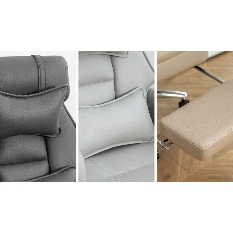 Chaise de bureau ergonomique pivotante, dossier haut avec appui-tête et soutien lombaire, chaise de patron confortable pour sédentaire, inclinable à 155°