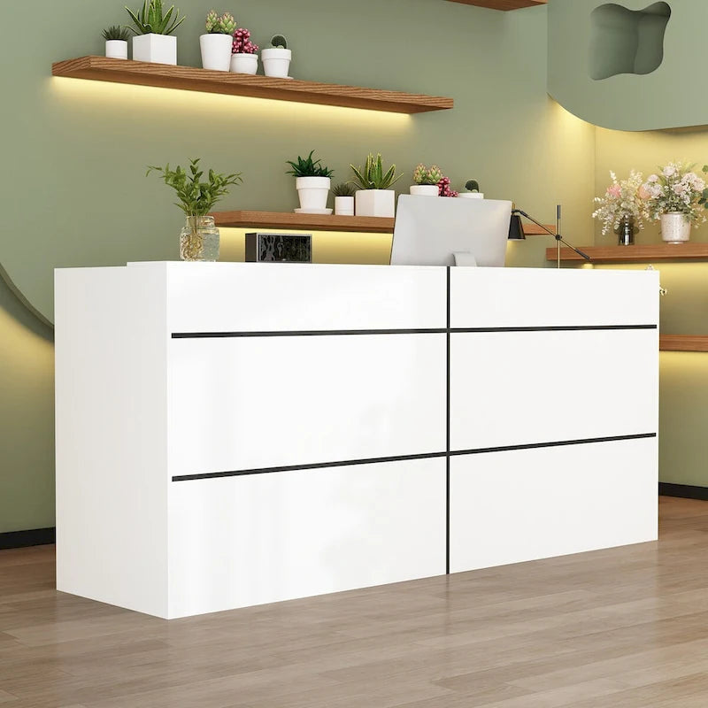 Bureau de réception avec comptoir, Table de réception moderne pour salle d'attente