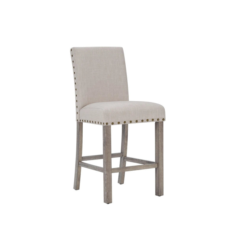 Morden Fort – Ensemble table de bar carrée 3 pièces style rustique, 2 tabourets de bar rembourrés avec ensemble table de salle à manger