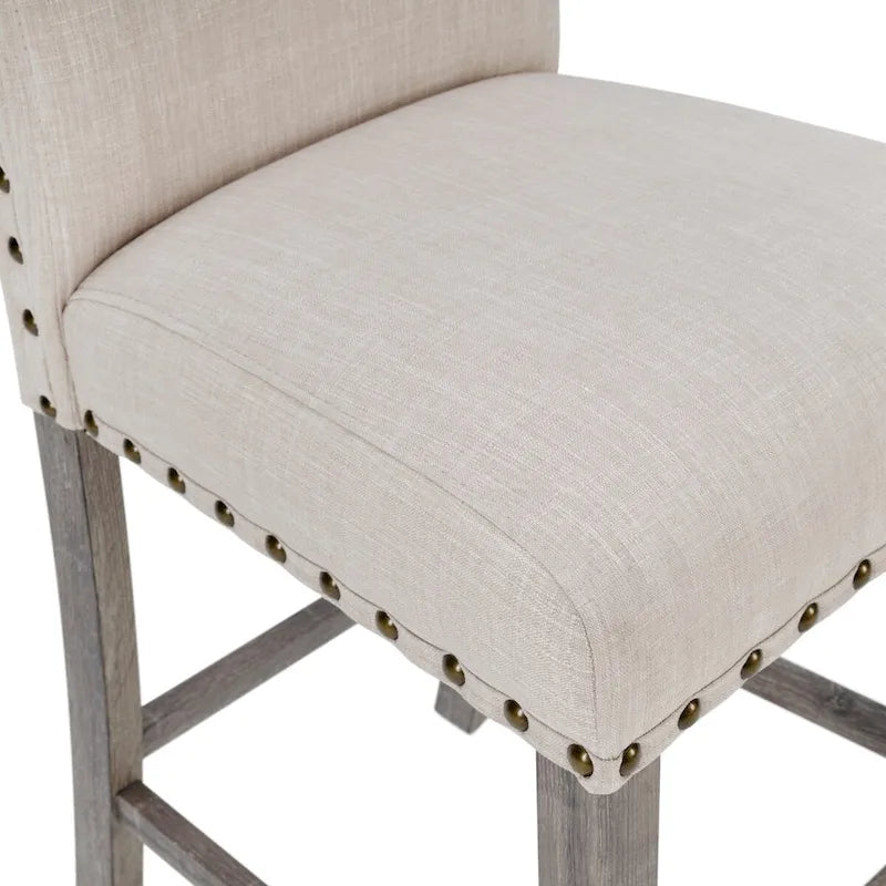 Morden Fort – Ensemble table de bar carrée 3 pièces style rustique, 2 tabourets de bar rembourrés avec ensemble table de salle à manger