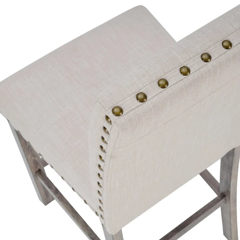 Morden Fort – Ensemble table de bar carrée 3 pièces style rustique, 2 tabourets de bar rembourrés avec ensemble table de salle à manger