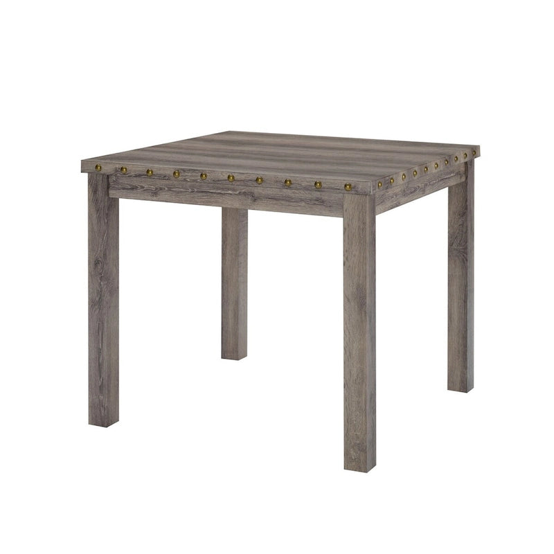 Morden Fort – Ensemble table de bar carrée 3 pièces style rustique, 2 tabourets de bar rembourrés avec ensemble table de salle à manger