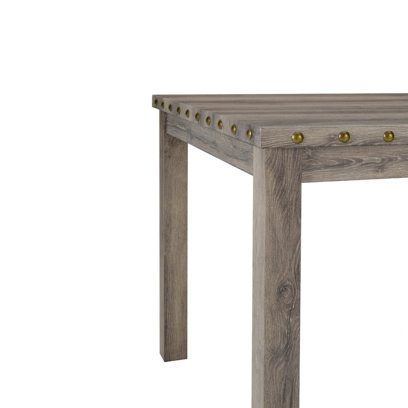 Morden Fort – Ensemble table de bar carrée 3 pièces style rustique, 2 tabourets de bar rembourrés avec ensemble table de salle à manger