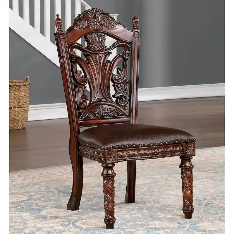 Ensemble de salle à manger 7 pièces extensible traditionnel en bois massif de cerisier Abeena de Furniture of America