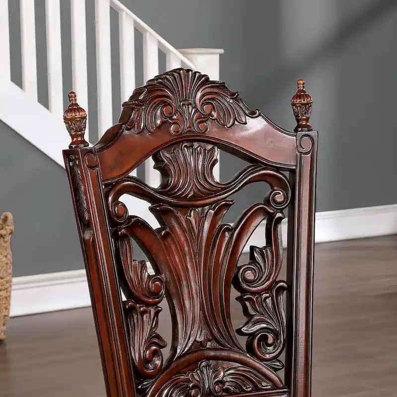Ensemble de salle à manger 7 pièces extensible traditionnel en bois massif de cerisier Abeena de Furniture of America