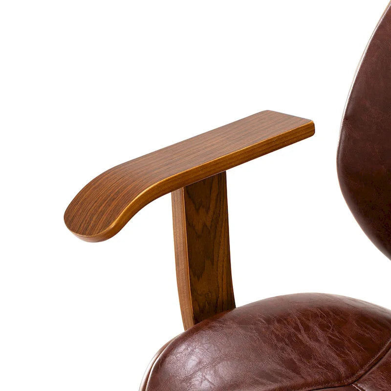 Chaise de bureau pivotante Glitzhome moderne ergonomique en similicuir réglable avec vérin à gaz