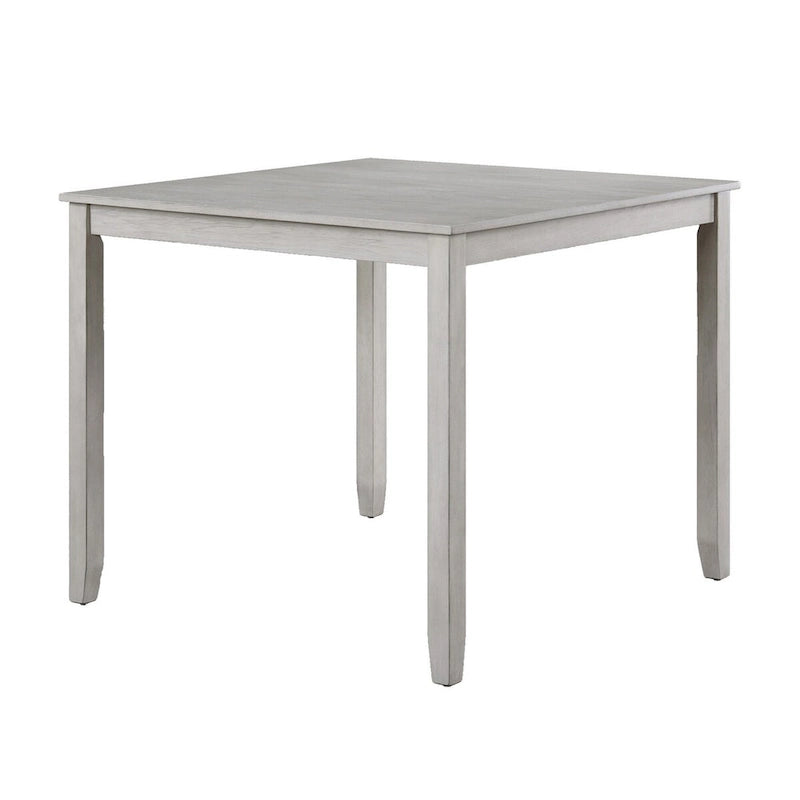 Ensemble 5 pièces Cher, table à manger hauteur comptoir, 4 chaises, tissu gris, bois