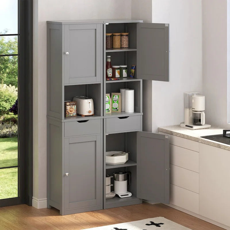 Meuble de rangement de salle de bain haut Futzca, 64 po H, armoire de rangement étroite sur pied