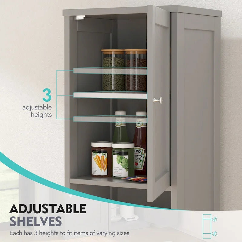 Meuble de rangement de salle de bain haut Futzca, 64 po H, armoire de rangement étroite sur pied