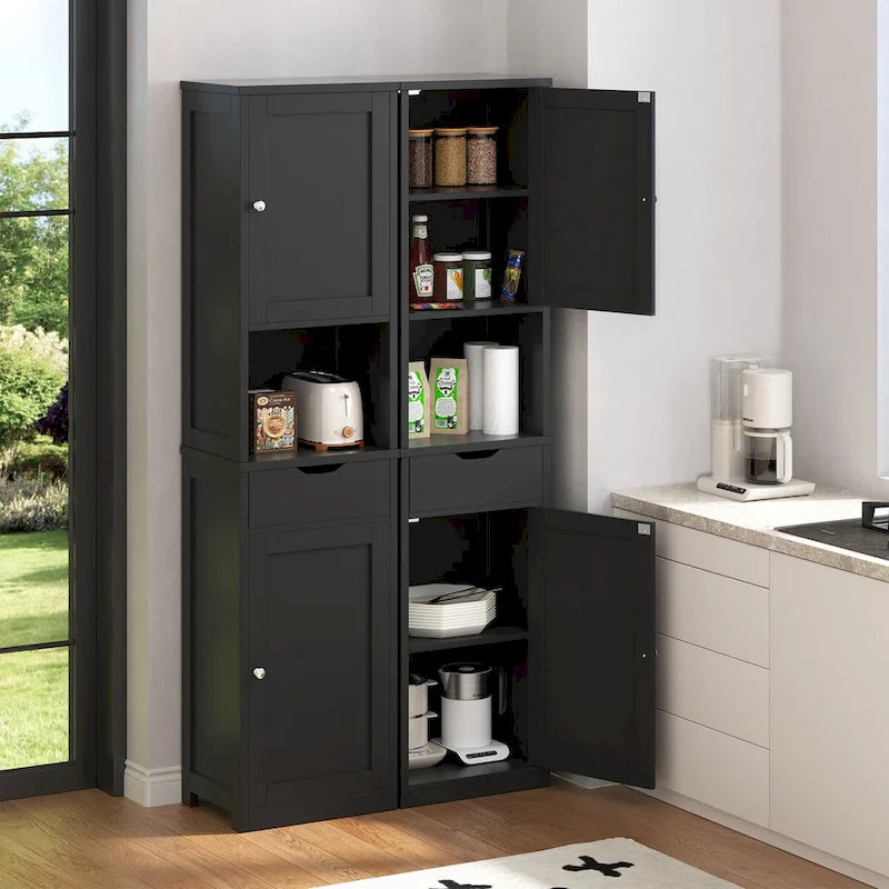 Meuble de rangement de salle de bain haut Futzca, 64 po H, armoire de rangement étroite sur pied