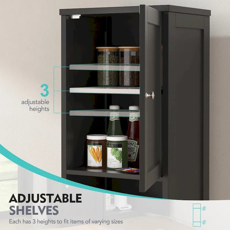 Meuble de rangement de salle de bain haut Futzca, 64 po H, armoire de rangement étroite sur pied