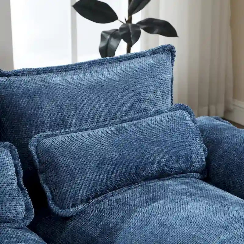 Canapé d'angle en tissu chenille réversible confortable en forme de U