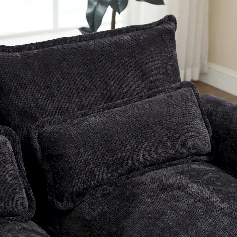 Canapé d'angle en tissu chenille réversible confortable en forme de U