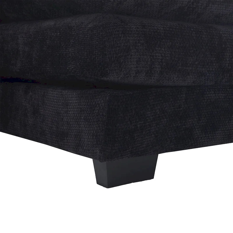Canapé d'angle en tissu chenille réversible confortable en forme de U