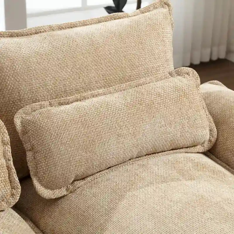 Canapé d'angle en tissu chenille réversible confortable en forme de U