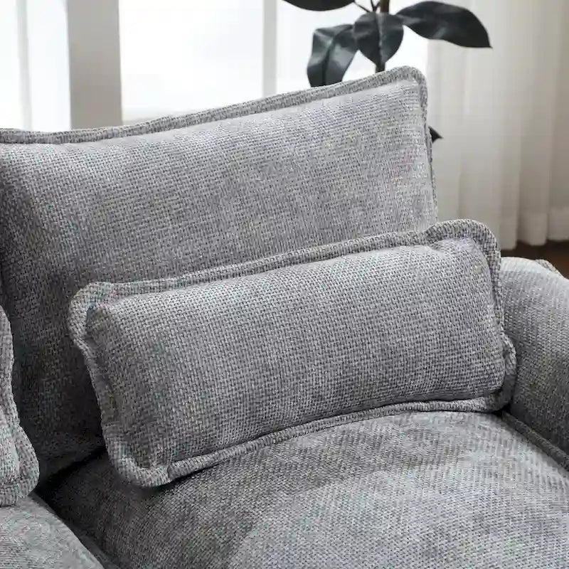 Canapé d'angle en tissu chenille réversible confortable en forme de U