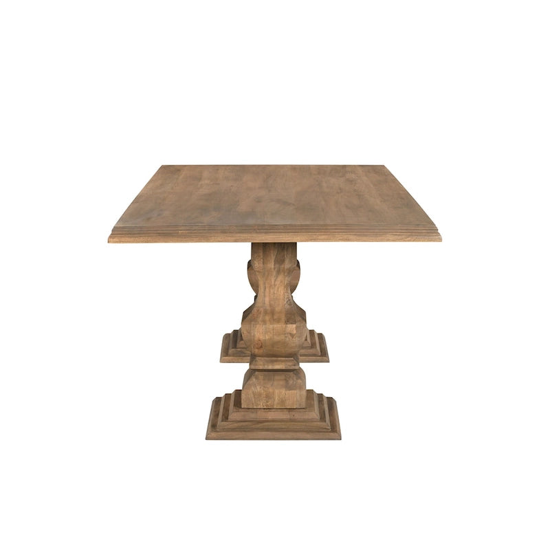 Table à manger Willow à double piédestal en bois massif