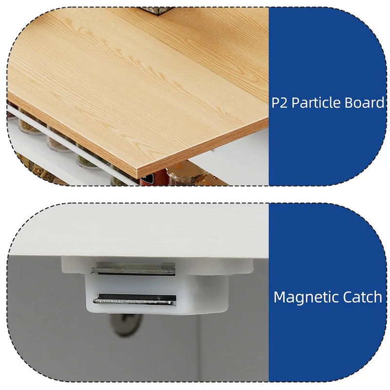 Îlot de cuisine avec abattant et meuble poubelle double basculant