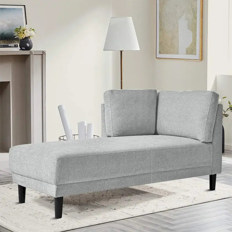Élégante chaise longue de loisir individuelle rembourrée en tissu de lin pour l'intérieur